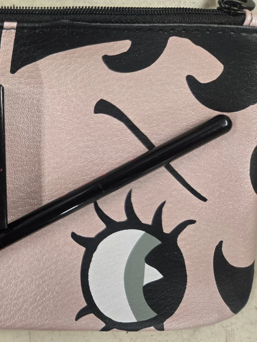 Ipsy X Betty Boop - Black Eyeshadow brush with Red Hearts + Powder Blush/Bag